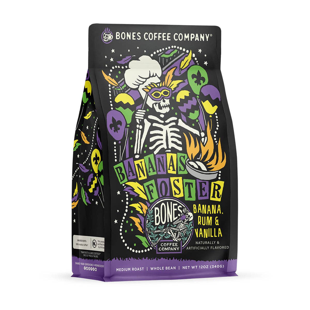 Bones Coffee Company - Bananas Foster | 12oz: Whole Bean