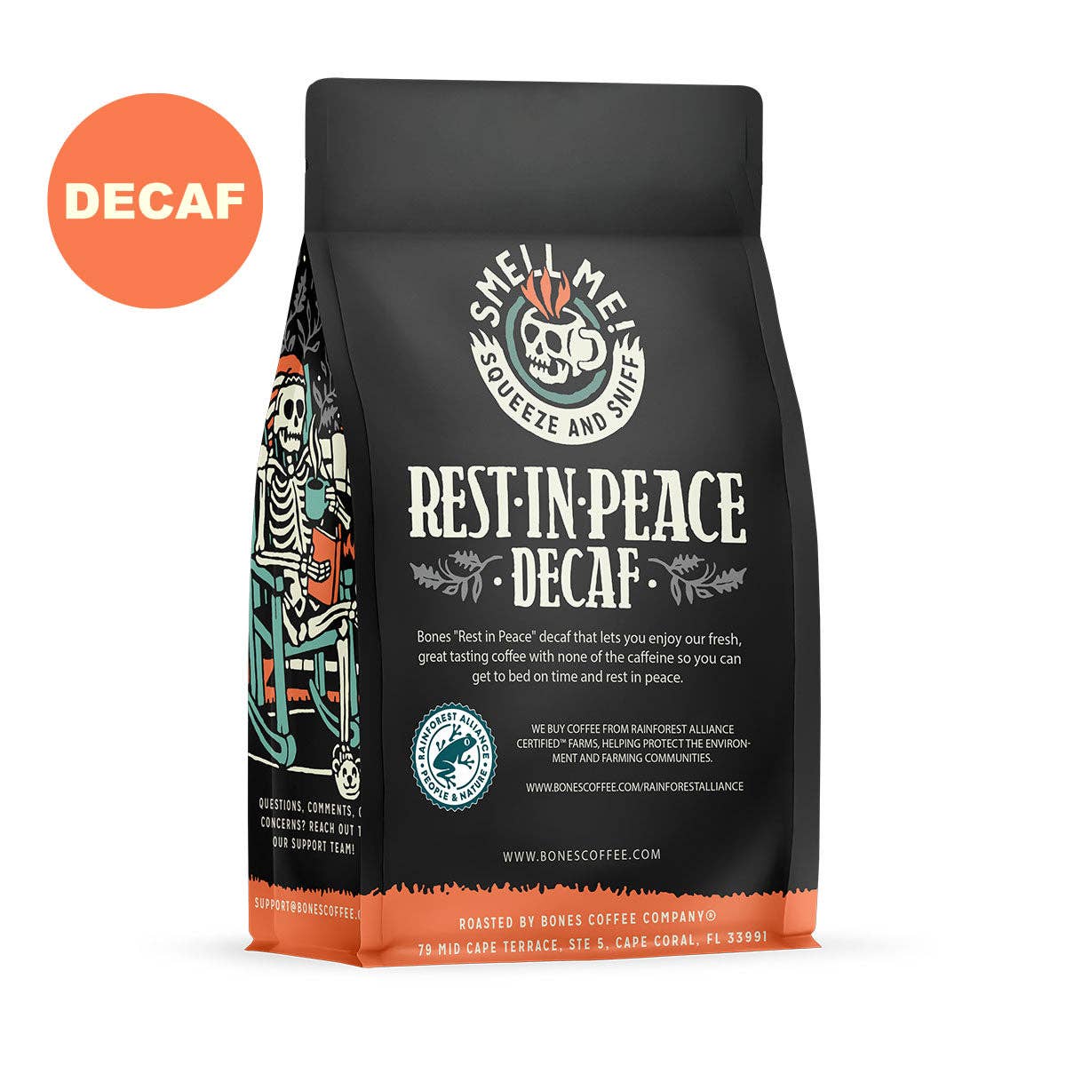 Bones Coffee Company - "Rest-In-Peace" Decaf | 12oz: Whole Bean