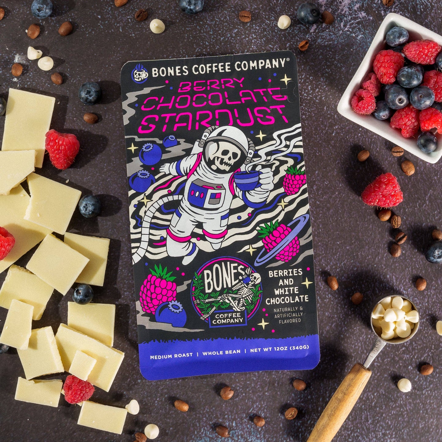 Bones Coffee Company - Berry Chocolate Stardust | 12oz: Ground