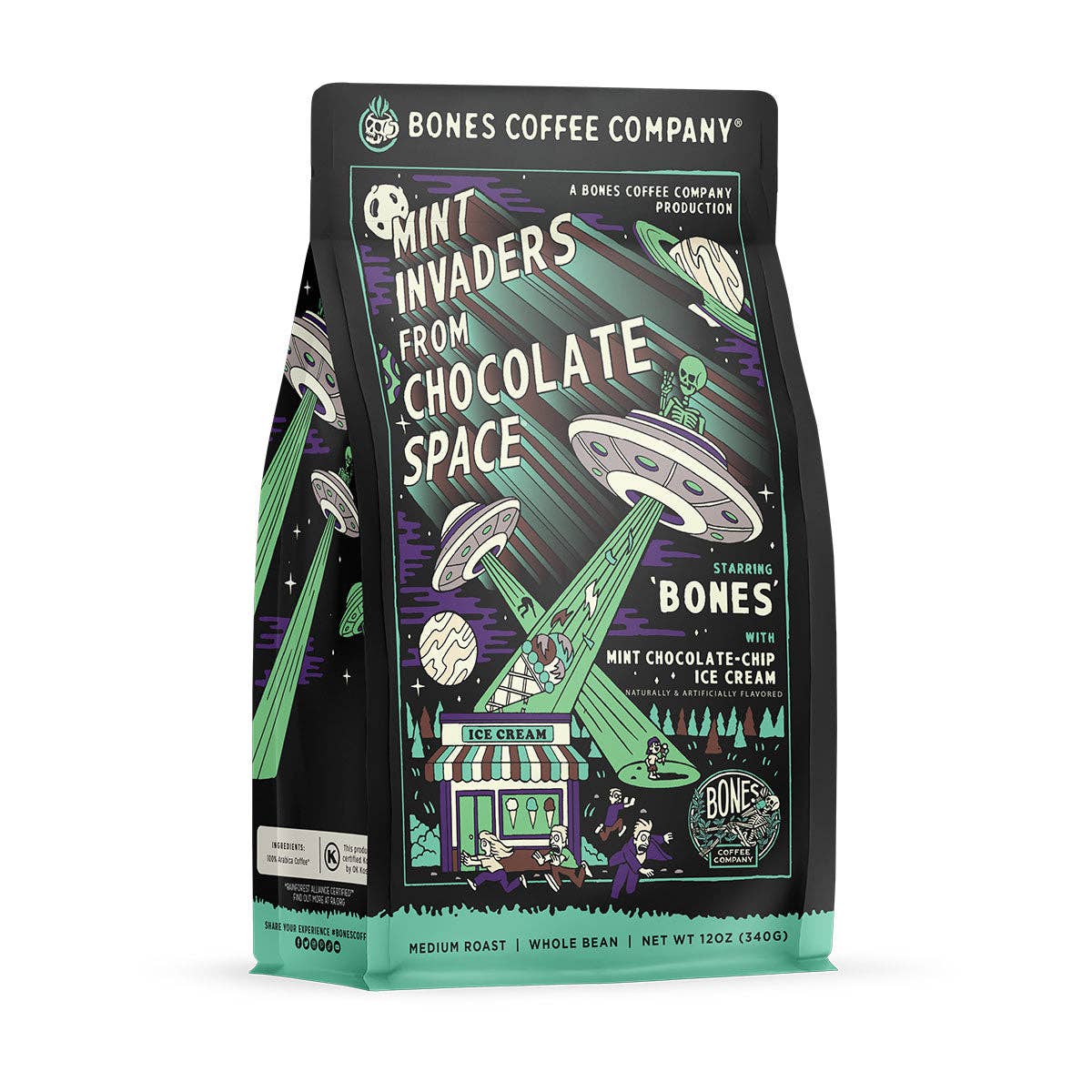 Bones Coffee Company - Mint Invaders | 12oz: Ground