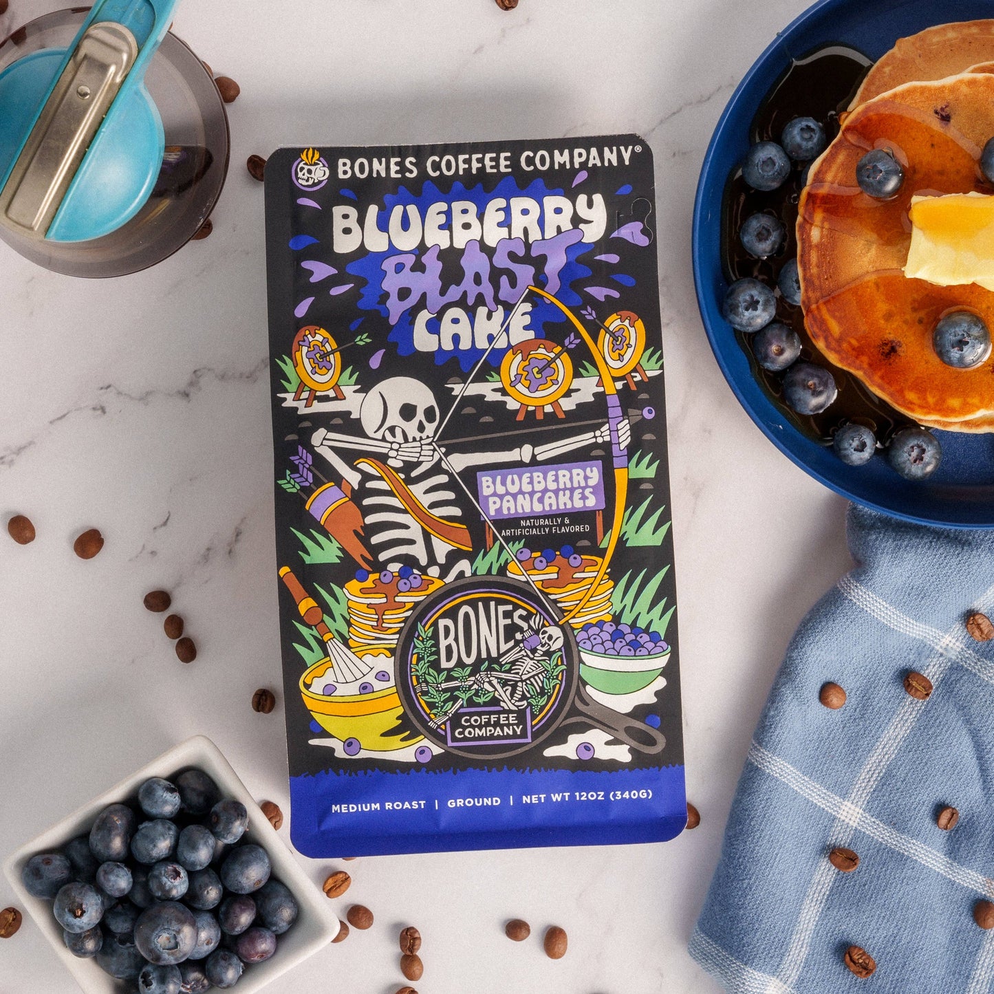Bones Coffee Company - Blueberry Blast Cake | 12oz: Whole Bean