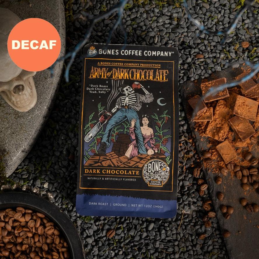 Decaf Army of Dark Chocolate | 12oz with ingredients