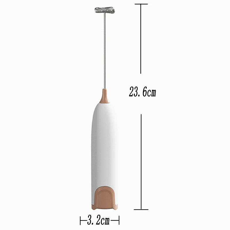 Mini Milk Frother Handheld Foam Maker For Lattes Whisk Coffee Cappuccino Frappe Matcha Hot Chocolate Egg Beater Drink Mixer dimensions