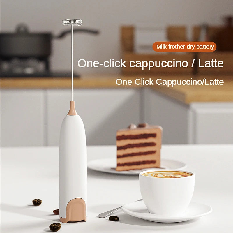 Mini Milk Frother Handheld Foam Maker For Lattes Whisk Coffee Cappuccino Frappe Matcha Hot Chocolate Egg Beater Drink Mixer milk frother dry battery