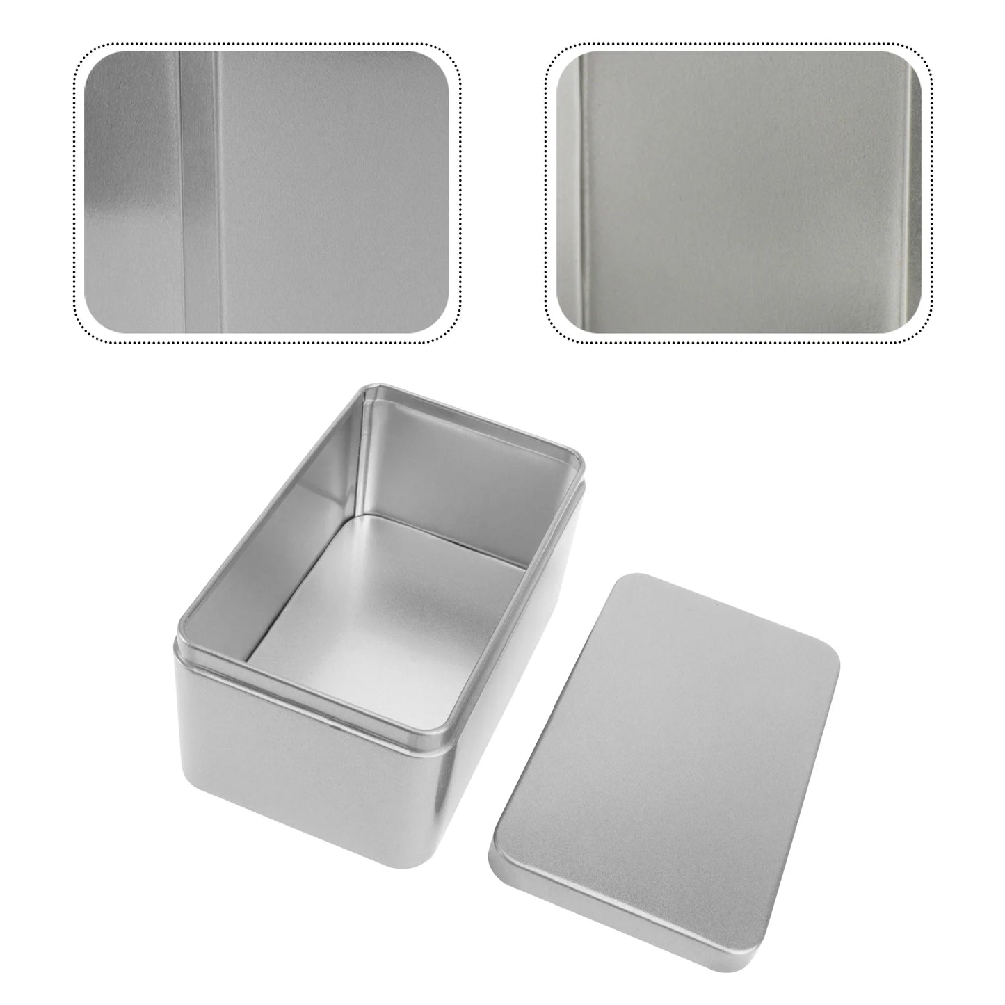 Tin Box Metal Storage Tins Tea Container Rectangular Empty Lid Lids Cookie Containers Tinplate Candy Organizer Coffee Home