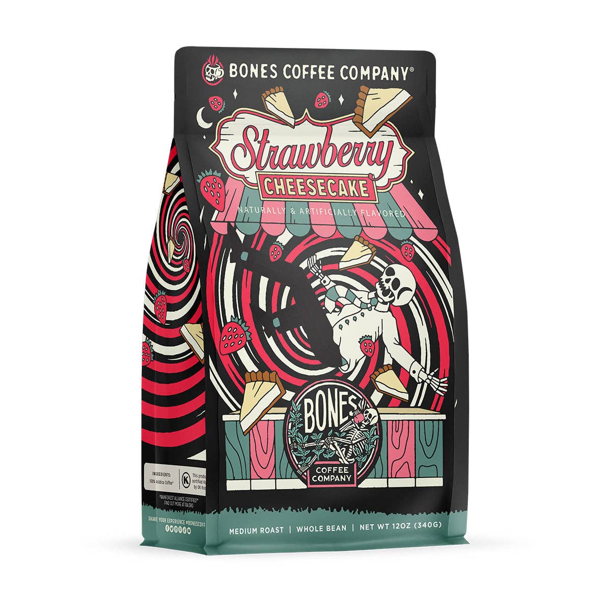 Bones Coffee Company - Strawberry Cheesecake | 12oz: Ground