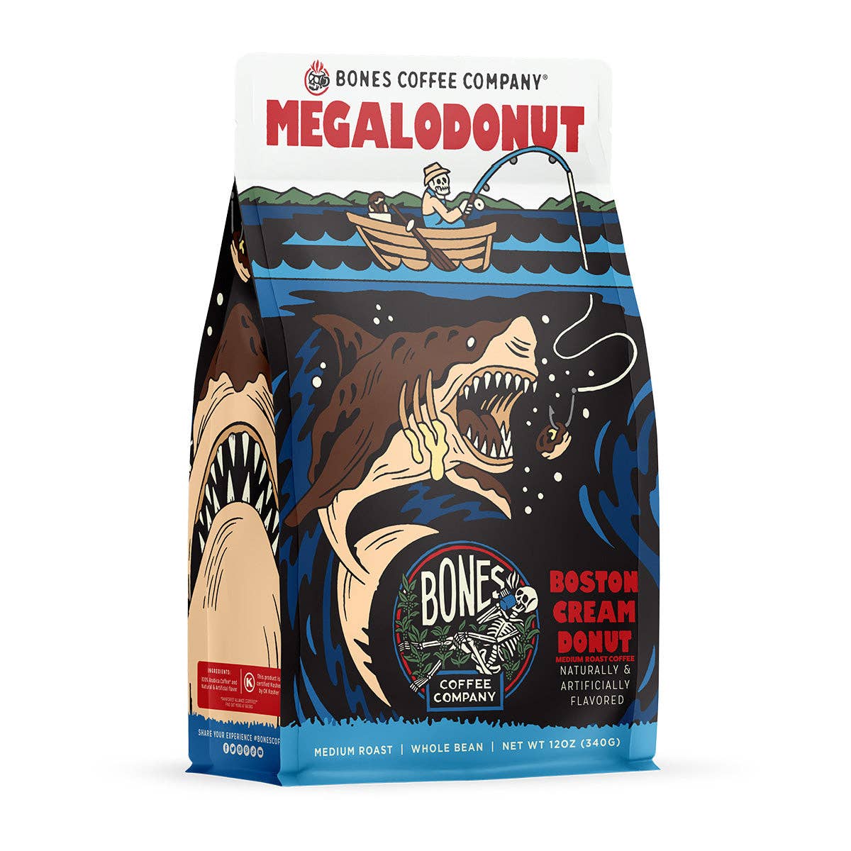 Bones Coffee Company - Megalodonut | 12oz: Whole Bean