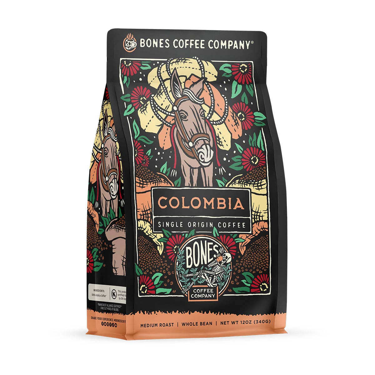 Bones Coffee Company - Colombia Single-Origin | 12oz: Whole Bean