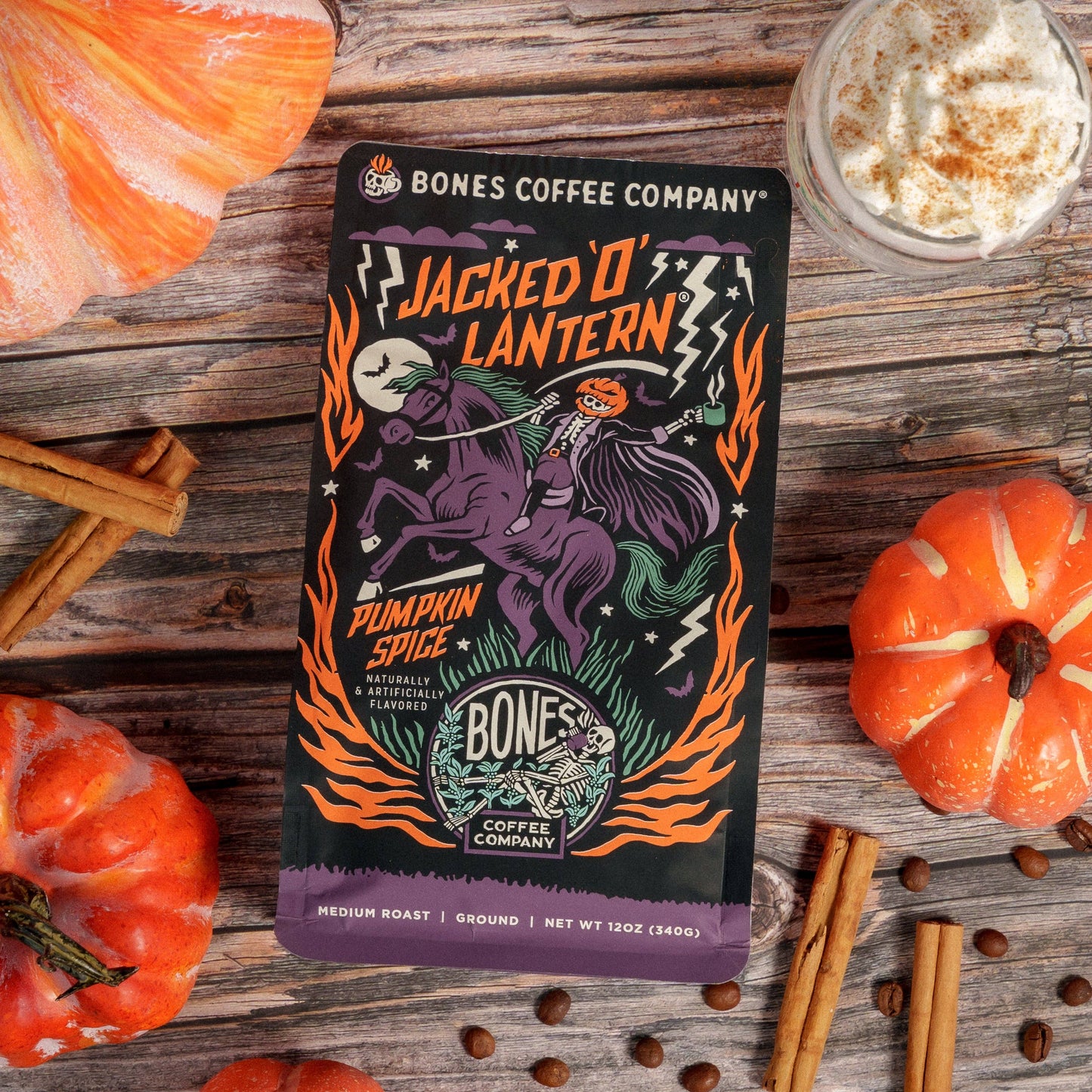 Bones Coffee Company - Jacked O Lantern | 12oz: Whole Bean