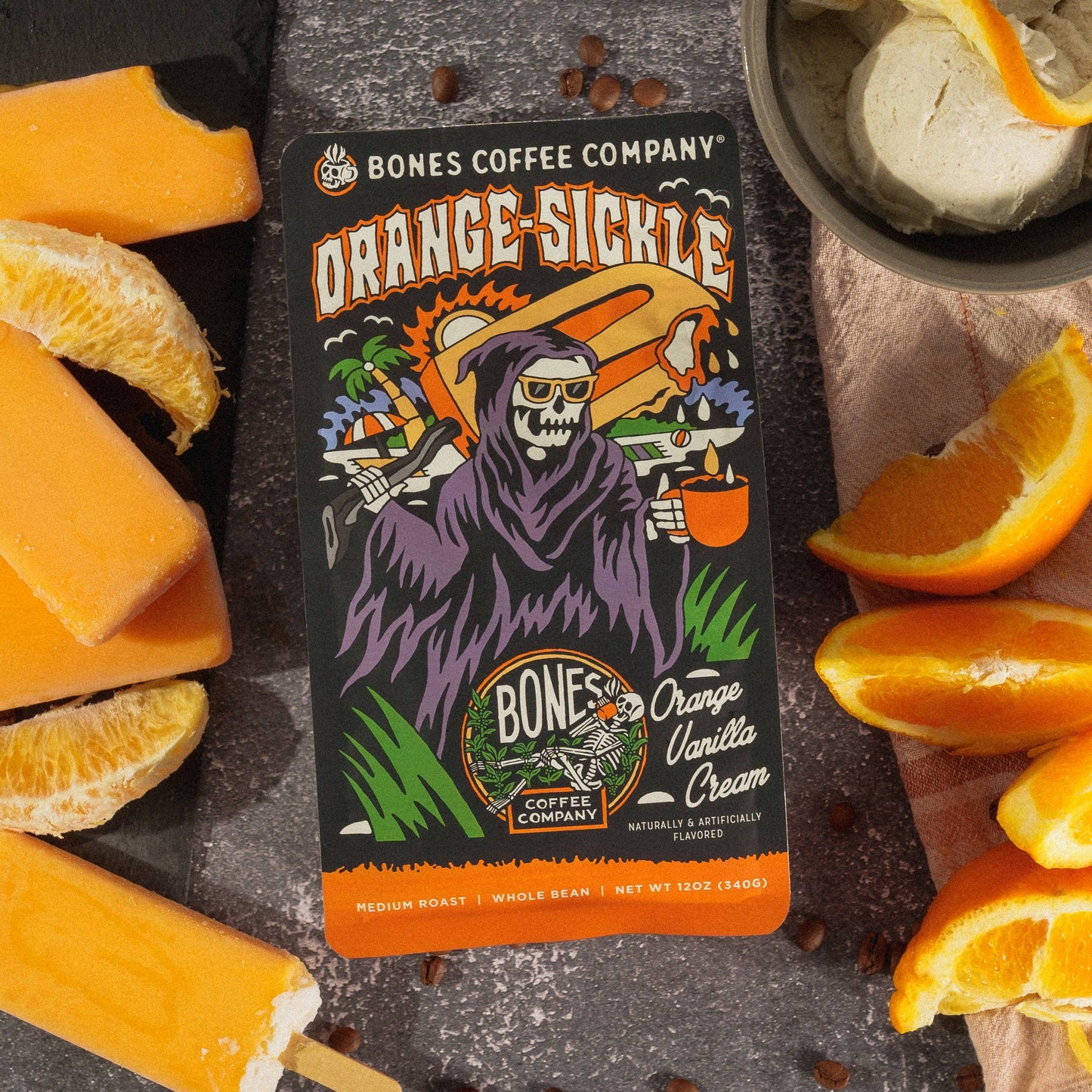 Bones Coffee Company - Orange Sickle | 12oz: Ground