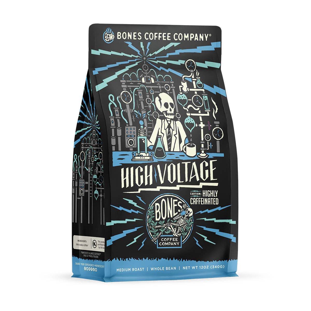 Bones Coffee Company - High Voltage | 12oz: Ground
