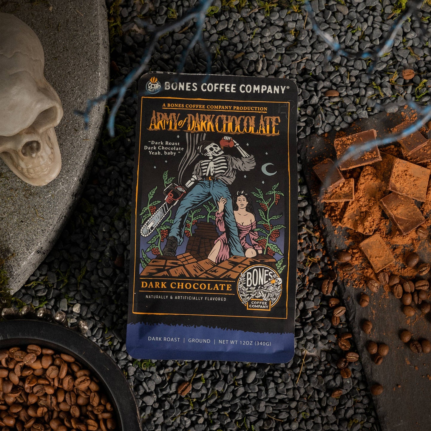 Bones Coffee Company - Army of Dark Chocolate | 12oz: Whole Bean