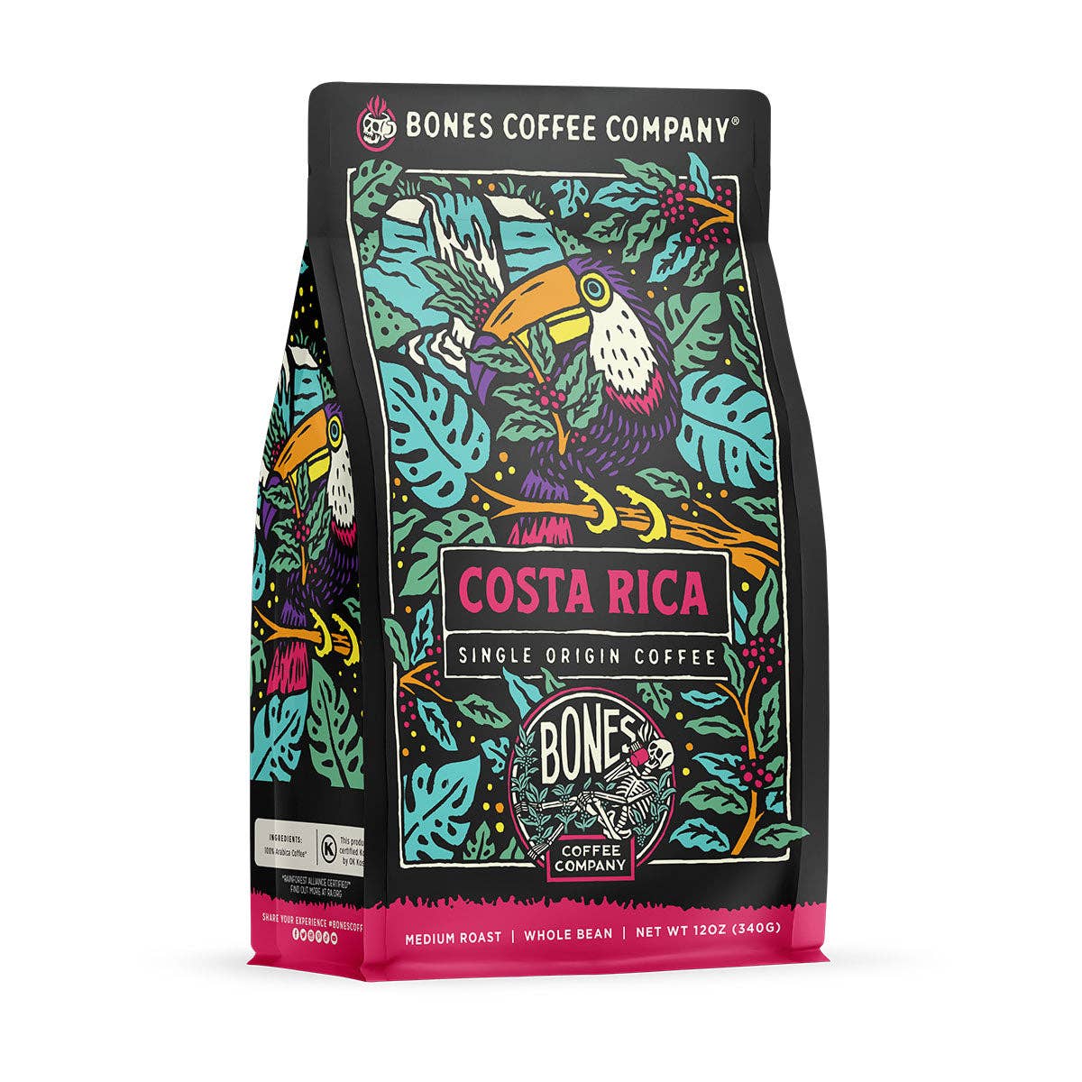 Bones Coffee Company - Costa Rica Single-Origin | 12oz: Whole Bean