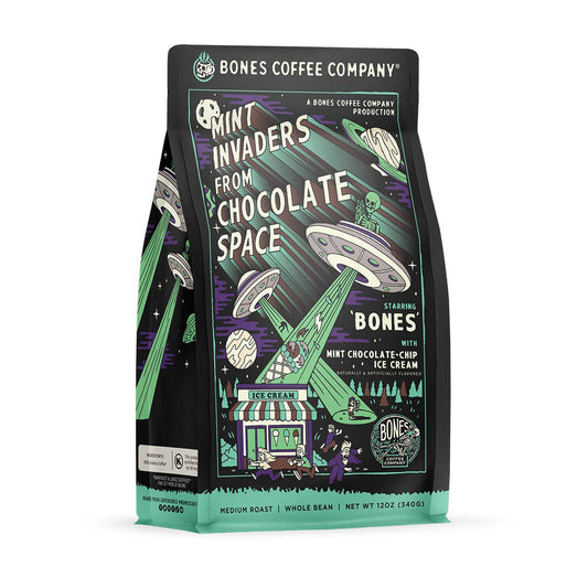 Bones Coffee Company - Mint Invaders | 12oz: Whole Bean