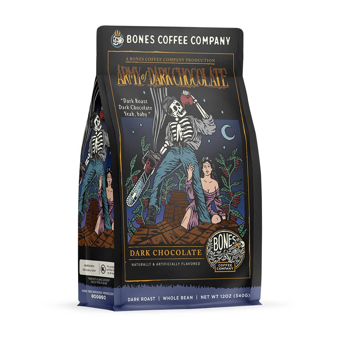 Bones Coffee Company - Army of Dark Chocolate | 12oz: Whole Bean