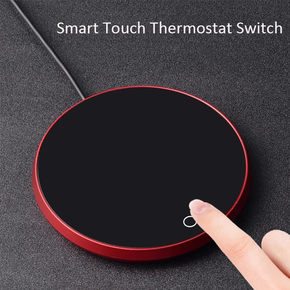 DC 5V USB Coffee Mug Cup Warmer Milk Tea Water Cup Heating Electric Touch Pad Temperature Adjustable Hot Tea Maker Heater Warmer smart touch thermostat switch