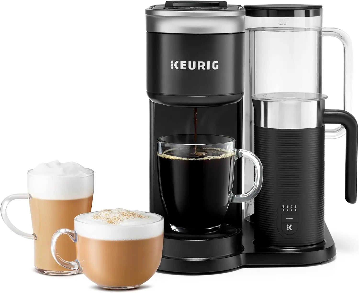 Keurig K-Cafe SMART Single Serve K-Cup Pod Coffee, Latte and Cappuccino Maker, Black isolated
