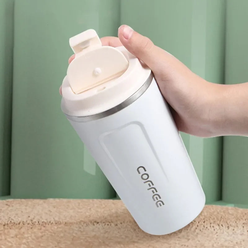 Portable 304 Stainless Steel Coffee Cup 380ml/510ml Vacuum Double-layer Insulated Cup Sealed Leak-proof Mug Outdoor Coffee Cup-3