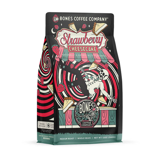 Bones Coffee Company - Strawberry Cheesecake | 12oz: Whole Bean