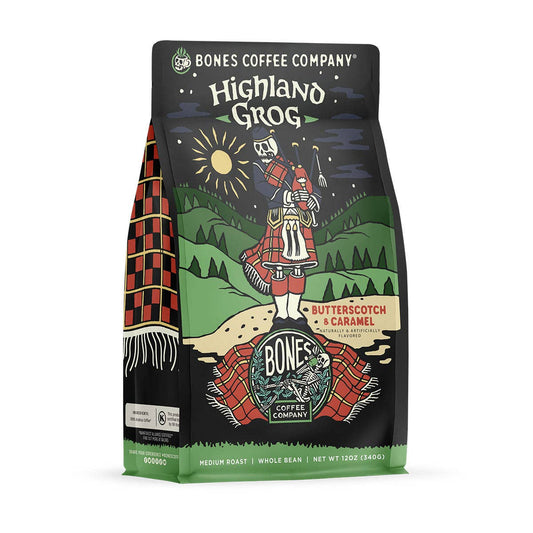 Bones Coffee Company - Highland Grog | 12oz: Whole Bean