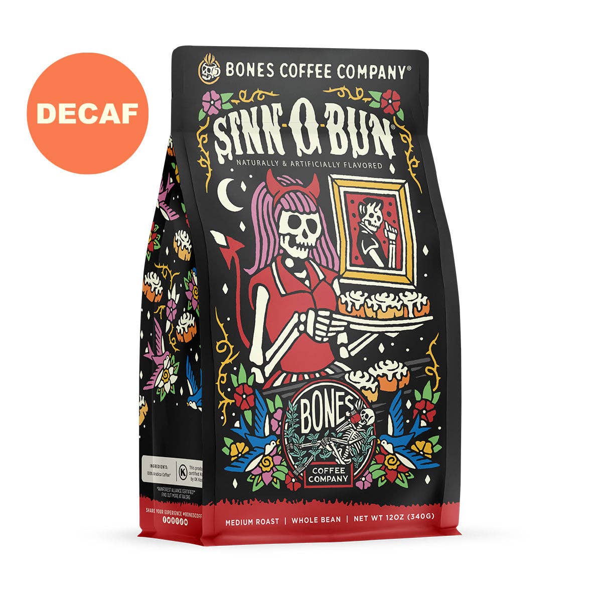 Bones Coffee Company - Decaf Sinn-O-Bun | 12oz: Ground